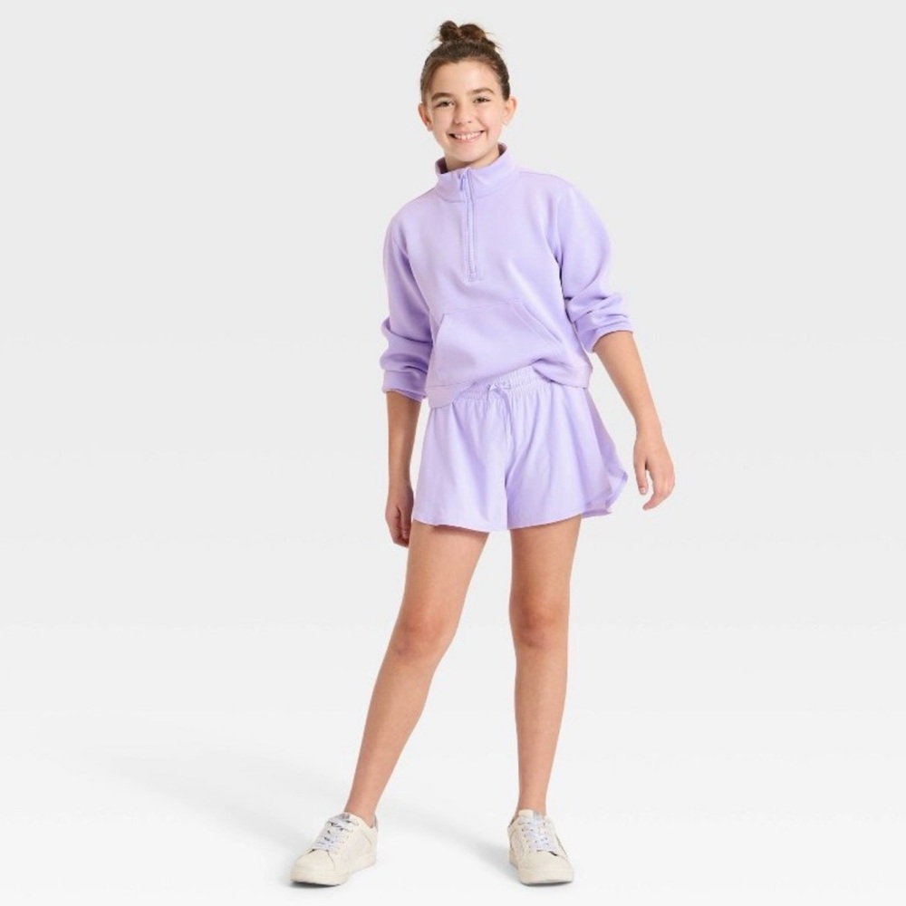 All In Motion Girls Mid-Rise 2 in 1 Flowy Shorts Size Large(10/12)- Set of 2 - Picture 2 of 10